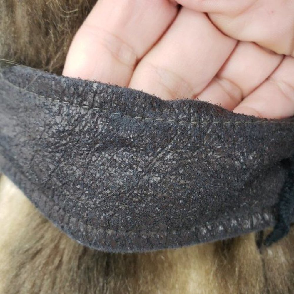 OTTA FIR Vintage Faux Fur Coat 50's 60's Retro Textured Belted Small EUC - Picture 12 of 15